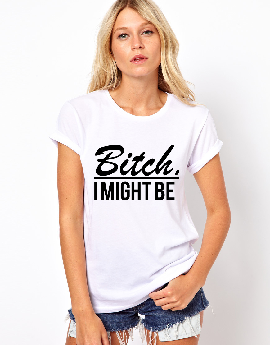 Reducere 33% la Tricou dama alb - Bitch