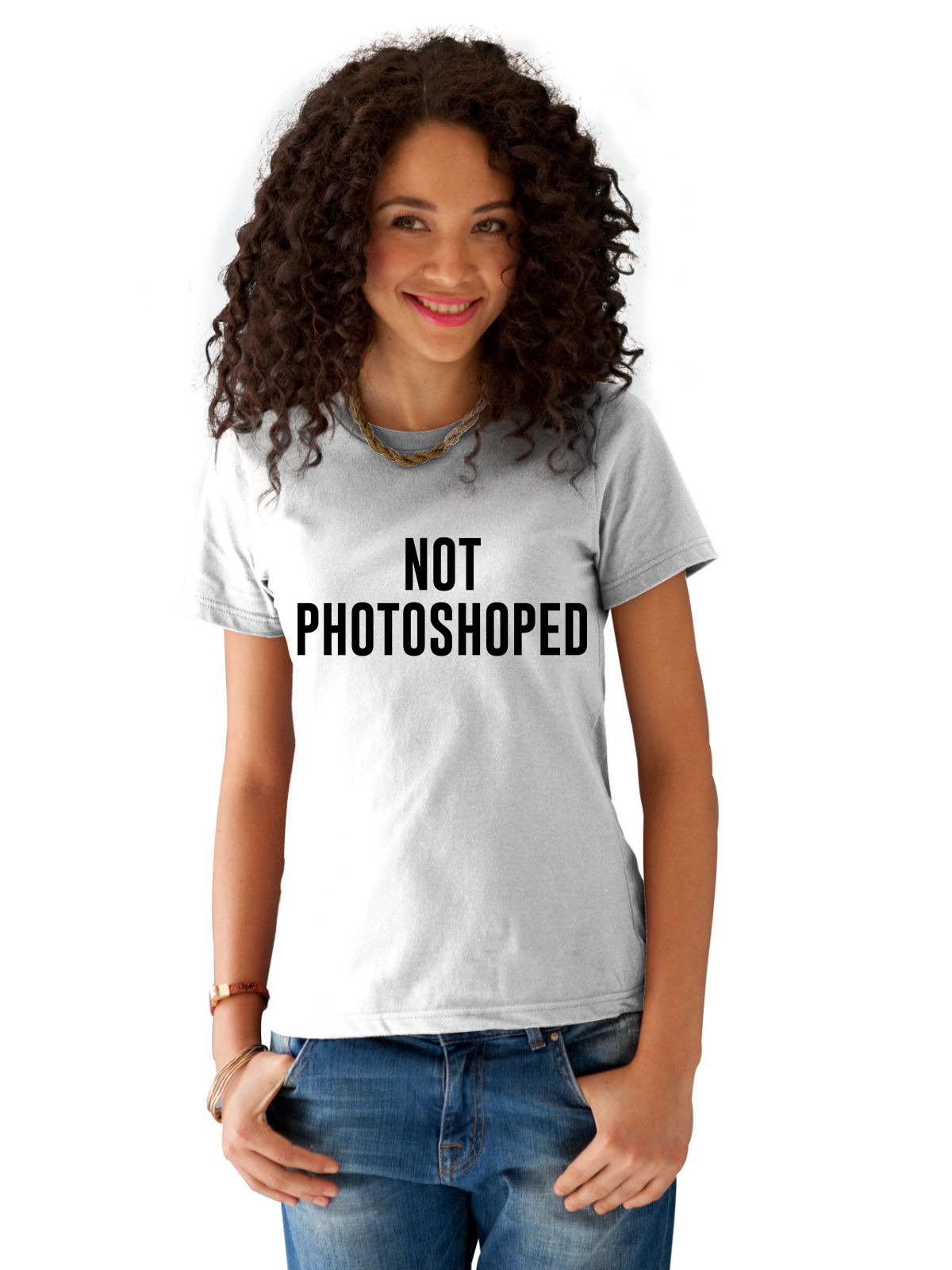Reducere 33% la Tricou dama alb  -  NOT PHOTOSHOPED