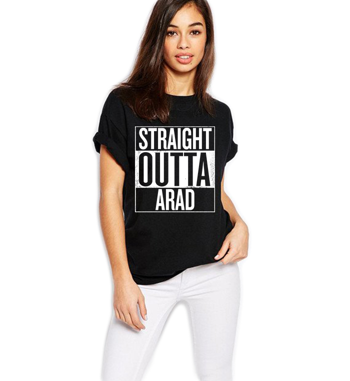 Reducere 33% la Tricou dama negru - Straight Outta Arad