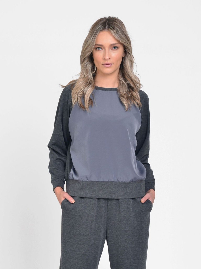 Reducere 20% la Bluza Dama Casual Sport Gri Inchis