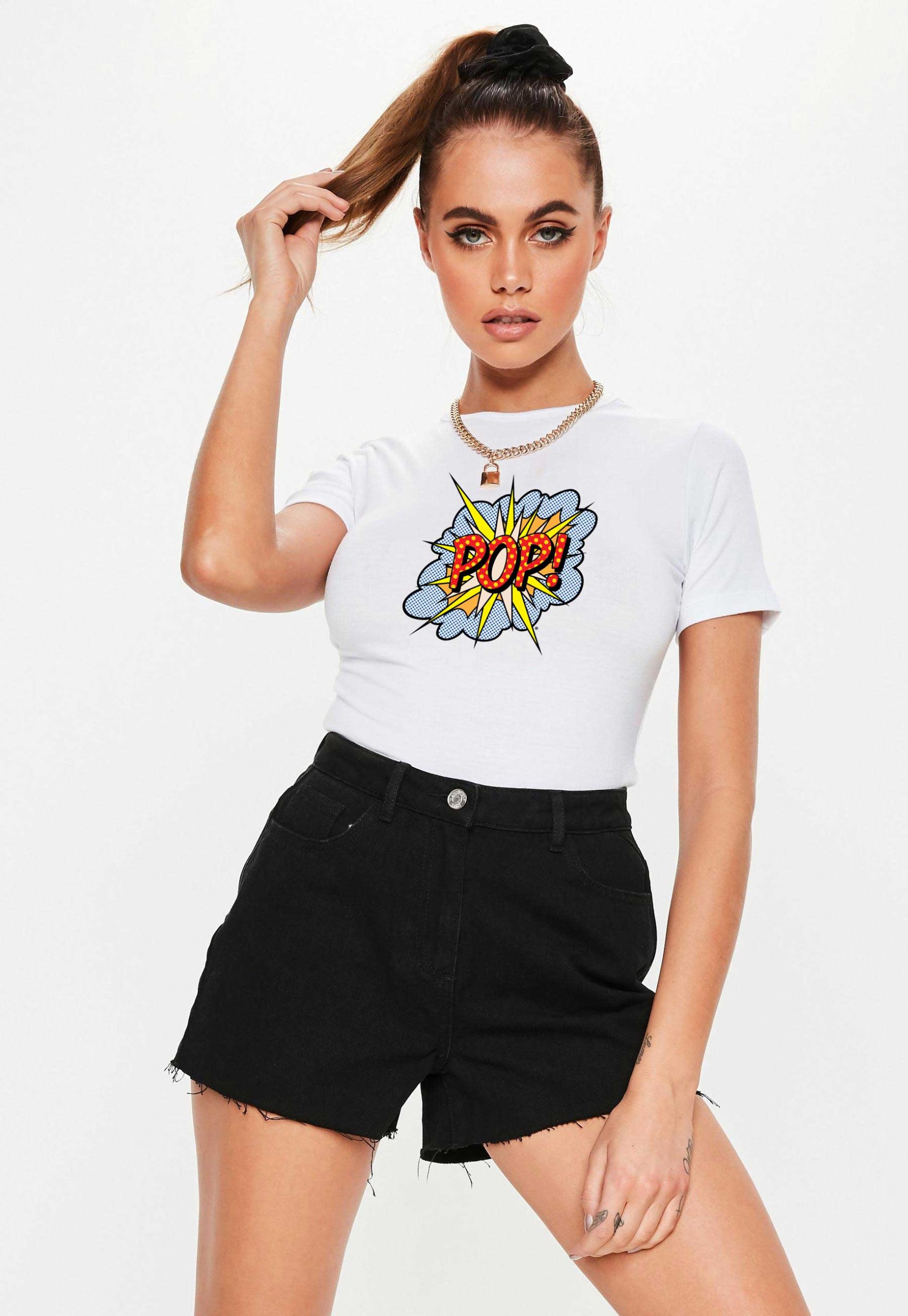 Reducere 33% la Tricou dama alb - POP