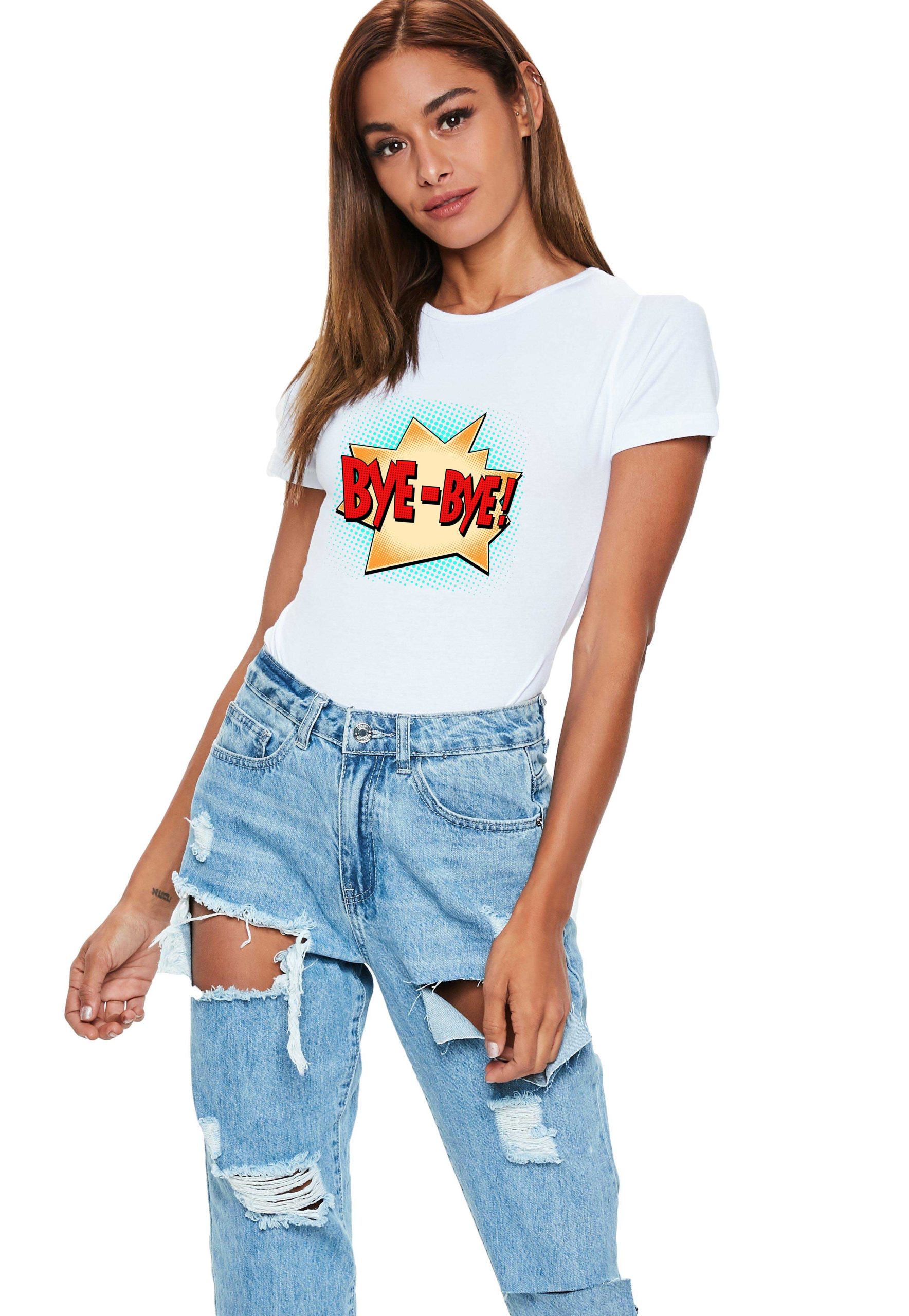 Reducere 33% la Tricou dama alb - Bye Bye
