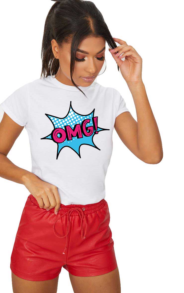Reducere 33% la Tricou dama alb - OMG