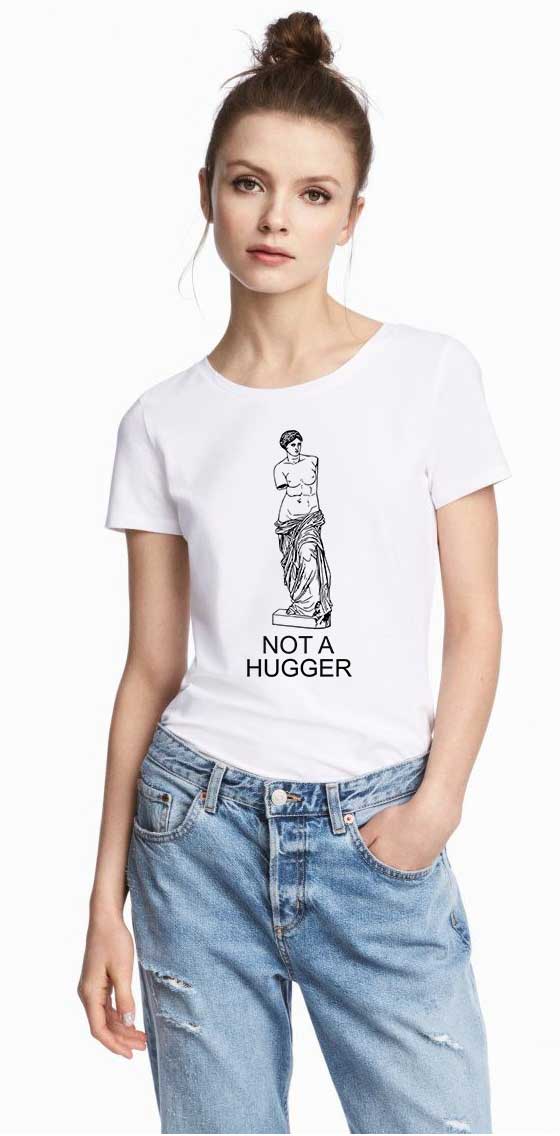 Reducere 33% la Tricou dama alb - Not a hugger