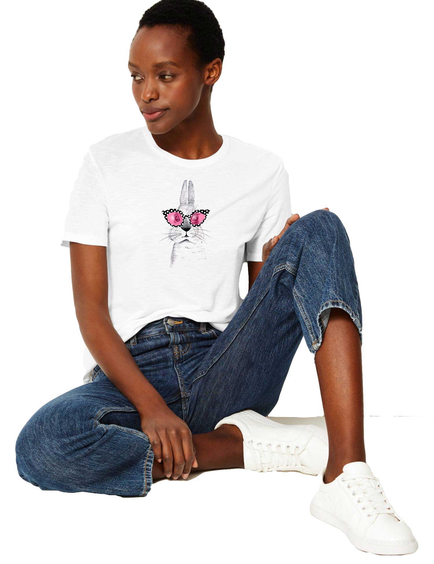 Reducere 33% la Tricou dama alb - Bunny Fashion