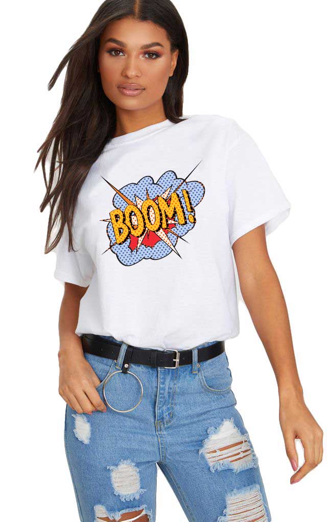 Reducere 33% la Tricou dama alb - Boom
