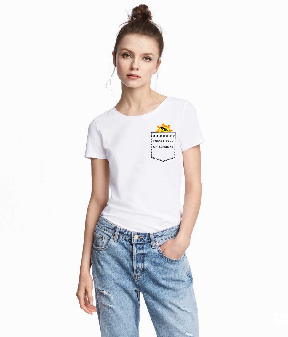 Reducere 33% la Tricou dama alb - Sunshine