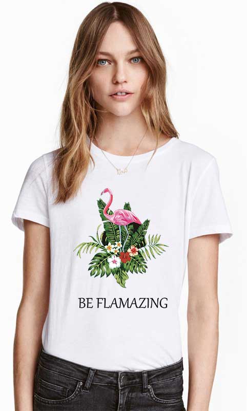 Reducere 33% la Tricou dama alb - Be Flamazing