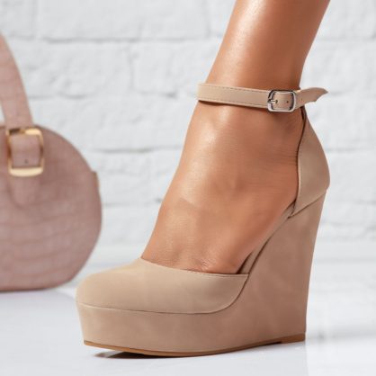 Reducere 24% la Pantofi Dama cu Platforma Monaco Bej #13949