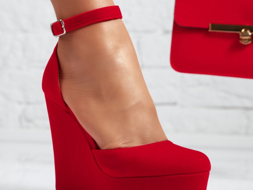 Reducere 24% la Pantofi Dama cu Platforma Monaco Rosii #13948