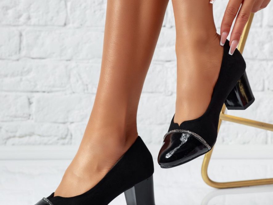 Reducere 24% la Pantofi Dama cu Toc Ozana Negri #14039