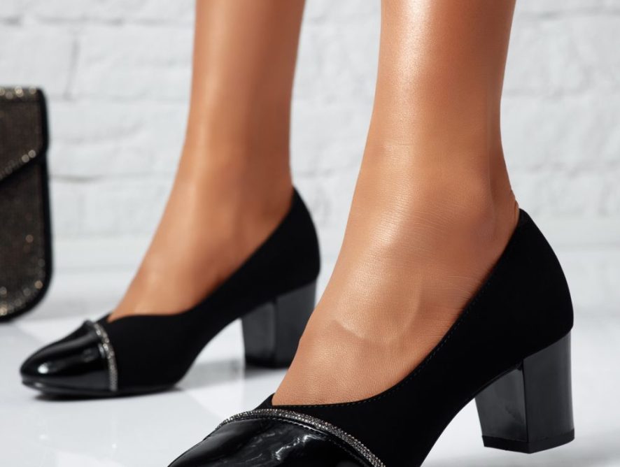 Reducere 24% la Pantofi Dama cu Toc Petra2 Negri #14038