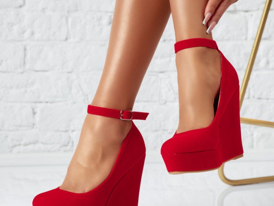 Reducere 24% la Pantofi Dama cu Platforma Nora Rosii #13954