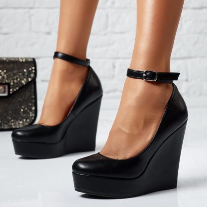 Reducere 24% la Pantofi Dama cu Platforma Ranya Negri #13956