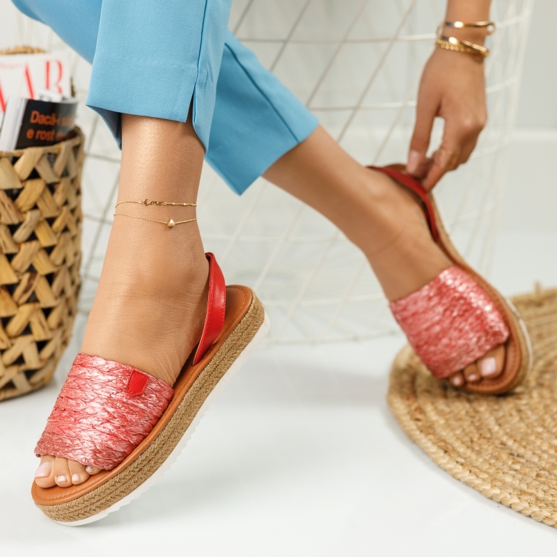 Reducere 55% la Sandale Dama Sara Rosii #645M