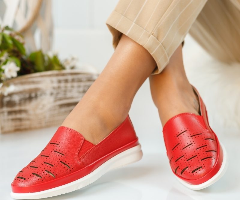 Reducere 29% la Pantofi Dama Piele Naturala Padova Rosii #892PN