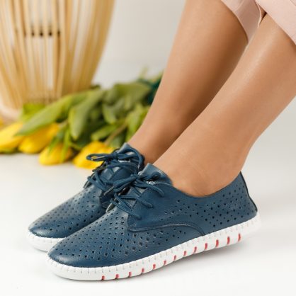 Reducere 31% la Pantofi Piele Naturala Cezara Bleumarin #1254M