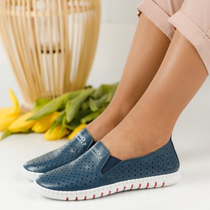 Reducere 31% la Pantofi Piele Naturala Agata Bleumarin #1269M