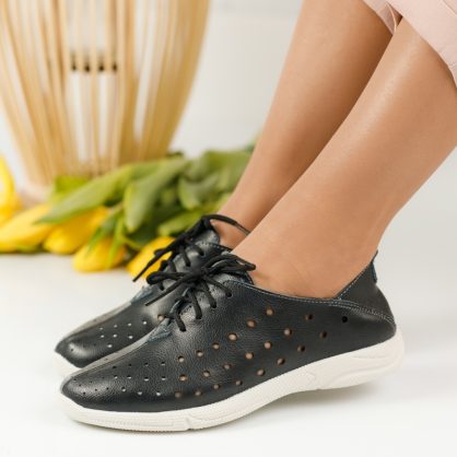Reducere 38% la Pantofi Piele Naturala Anda Negri #1244M