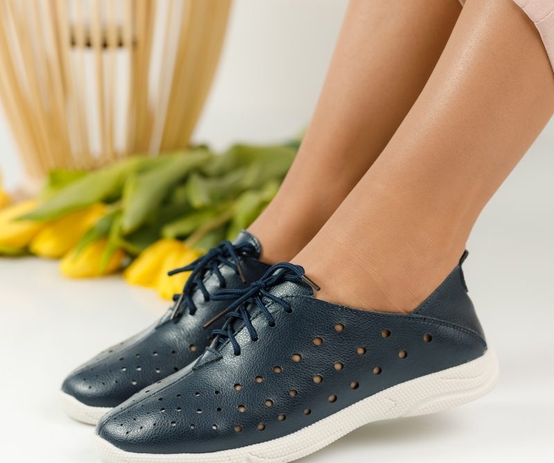 Reducere 38% la Pantofi Piele Naturala Anda Bleumarin #1242M