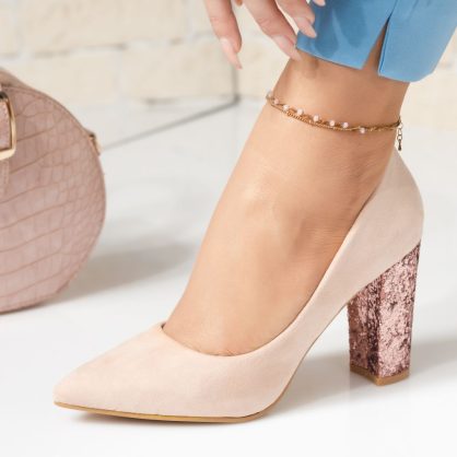 Reducere 24% la Pantofi Dama cu Toc Katherine Bej #3927M