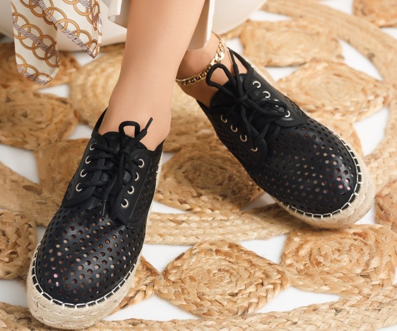 Reducere 30% la Espadrile Dama Emilia Negre #4315M