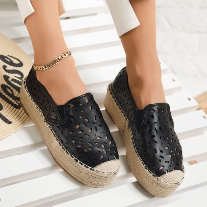 Reducere 30% la Espadrile Dama Avni Negre #4310M