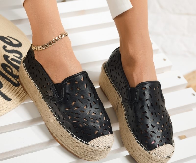 Reducere 30% la Espadrile Dama Avni Negre #4310M