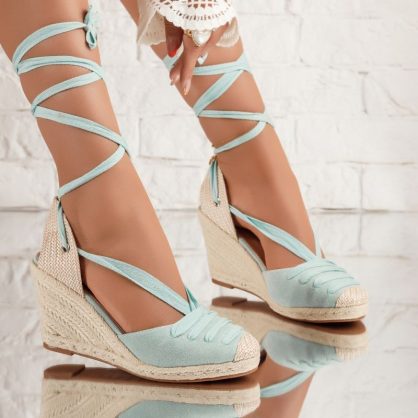 Reducere 25% la Sandale Dama cu Platforma Kaya Albastre #5063M