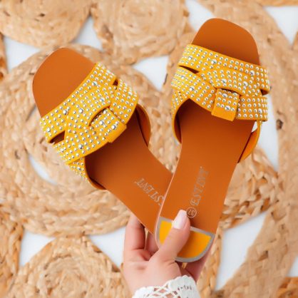 Reducere 40% la Papuci Dama Mina Galbeni #6009M