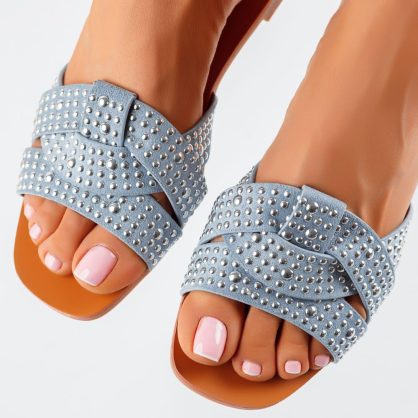 Reducere 40% la Papuci Dama Mina Albastri #6015M