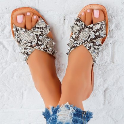 Reducere 40% la Papuci Dama Gomez Albi Snake #6016M