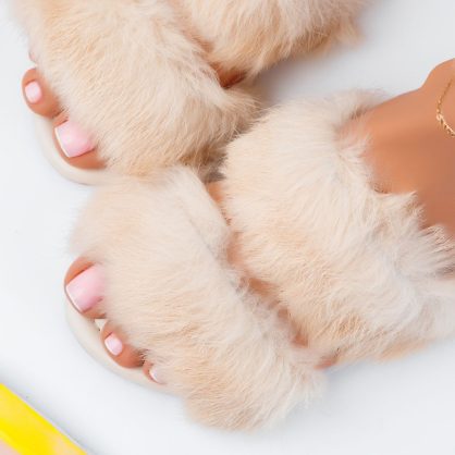 Reducere 30% la Papuci Dama Violeta Bej #6314M