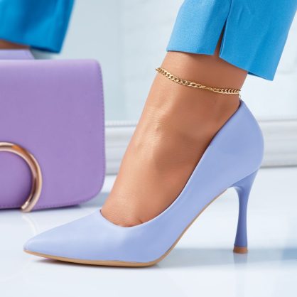 Reducere 24% la Pantofi Dama cu Toc Peach Mov #6623M