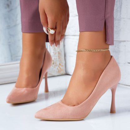 Reducere 24% la Pantofi Dama cu Toc Drip Bej #6642M