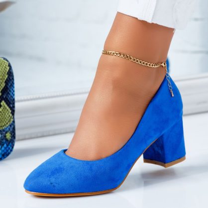 Reducere 24% la Pantofi Dama cu Toc Ink Albastri #6639M