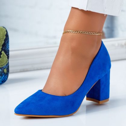 Reducere 24% la Pantofi Dama cu Toc Bia Albastri #6634M