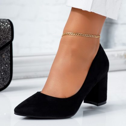 Reducere 24% la Pantofi Dama cu Toc Bia Negri #6632M