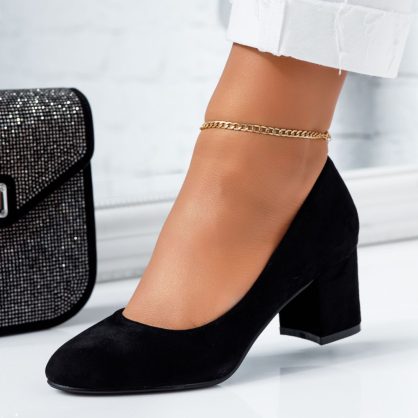 Reducere 24% la Pantofi Dama cu Toc Ink Negri #6637M