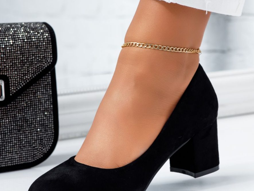 Reducere 24% la Pantofi Dama cu Toc Ink Negri #6637M