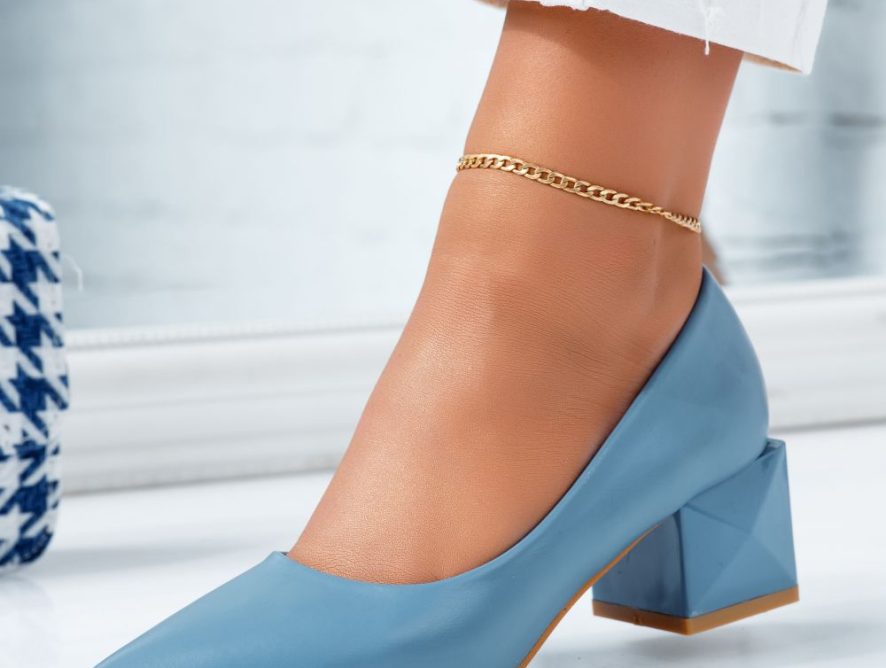 Reducere 24% la Pantofi Dama cu Toc Favela Albastri #6630M