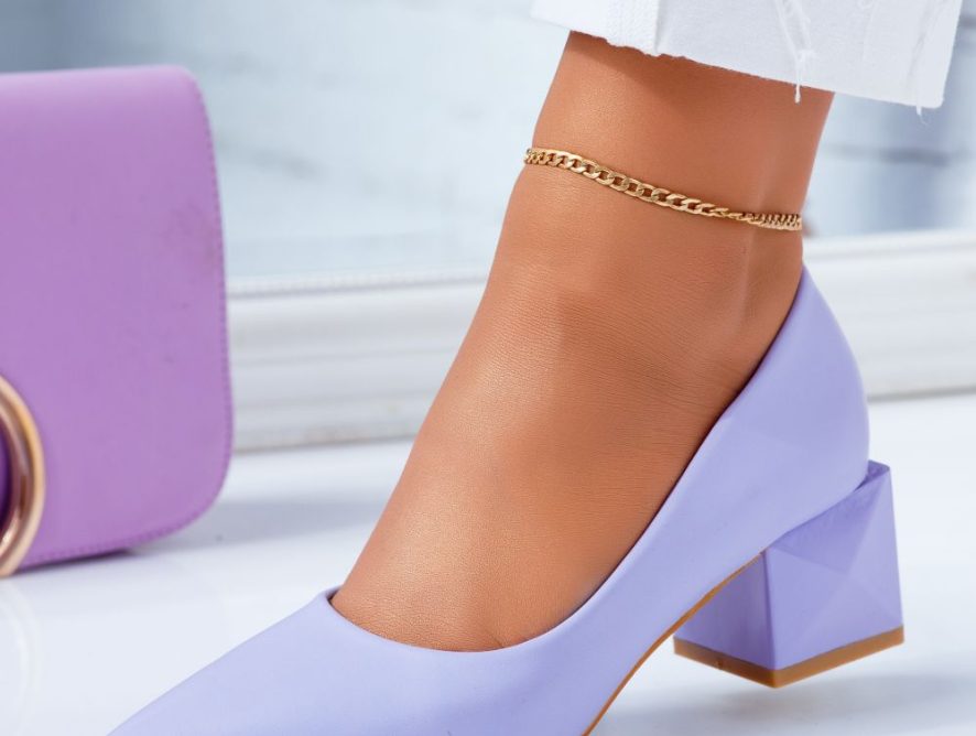 Reducere 24% la Pantofi Dama cu Toc Favela Mov #6627M