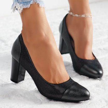 Reducere 25% la Pantofi Dama cu Toc Samara Gri #7053M