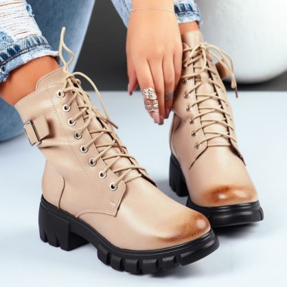 Reducere 24% la Ghete Dama Doria Bej #7602M