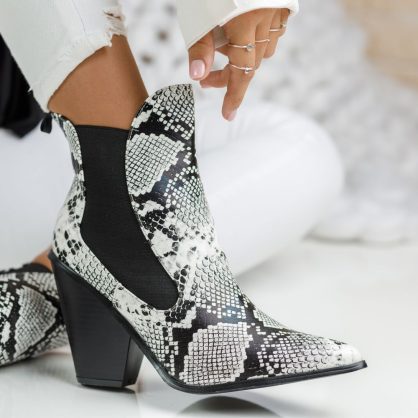 Reducere 27% la Botine Dama Alida Snake #7770M