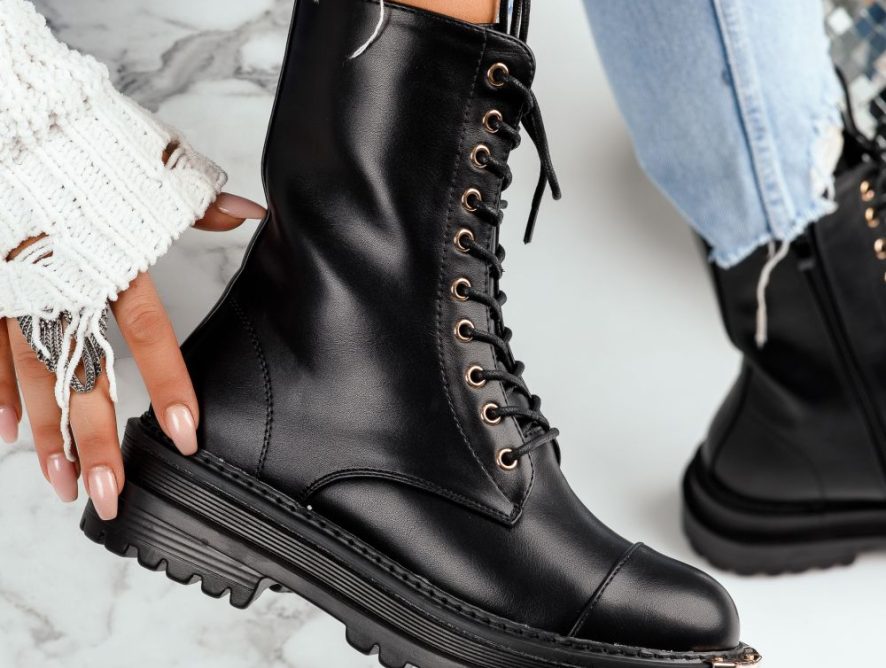 Reducere 32% la Ghete Dama Lily Negre #8077M