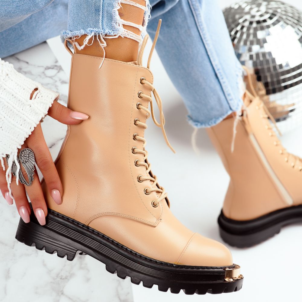 Reducere 48% la Ghete Dama Lily Bej #8079M