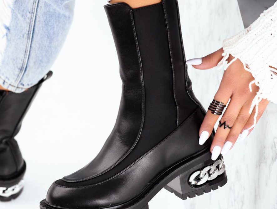 Reducere 38% la Ghete Dama Carina Negre #8113M