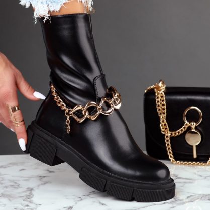 Reducere 22% la Ghete Dama Fatima Negre #8291M