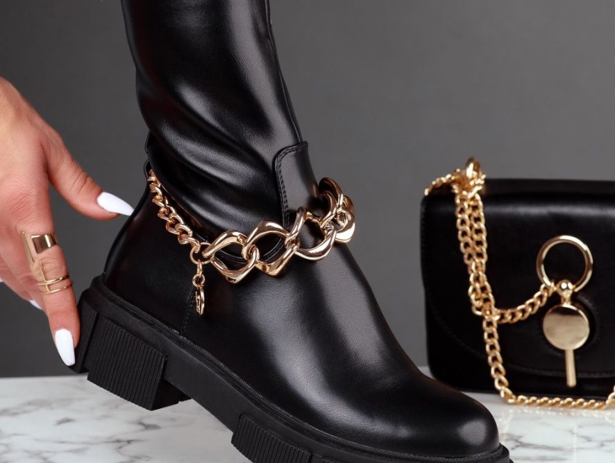 Reducere 22% la Ghete Dama Fatima Negre #8291M